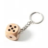 Брелок дерево "Игральный кубик" 2,5х2,5х2,5 см