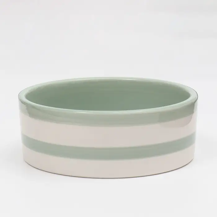 Миска &laquo;След&raquo;, 300 мл, 2.5&times;12.5&times;4.5 см, керамика, зелёная, белая