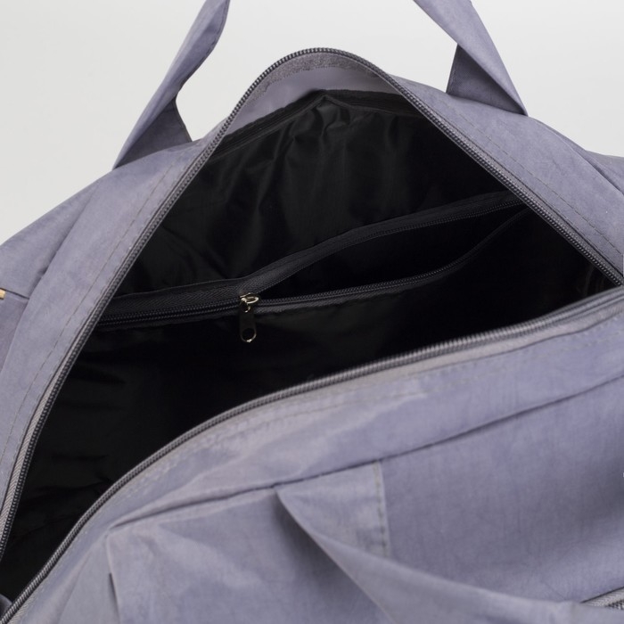 Чемодан малый 20" с сумкой, отдел на молнии, наружный карман, цвет серый