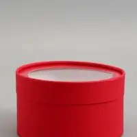 Подарочная коробка, красная, завальцованная с окном, 18 х 10 см