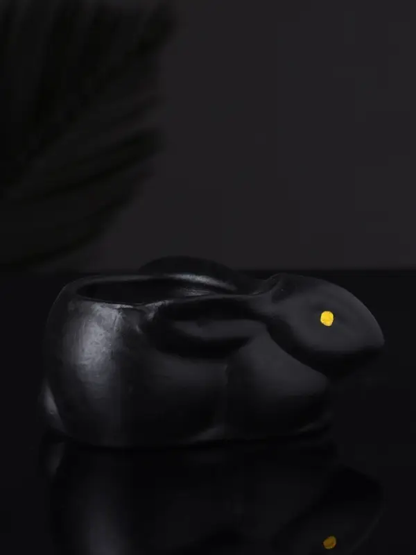 Подсвечник  Подсвечник "Заяц" 9х6х4 см, черный