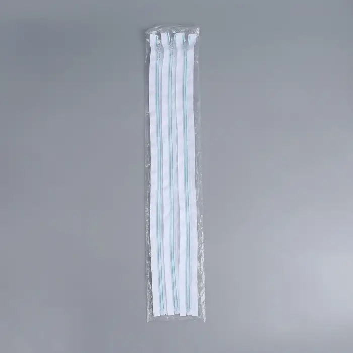 Молния «Спираль», №5, разъёмная, замок автомат, 50 см, белая, голубая Молния «Спираль», №5, разъёмная, замок автомат, 50 см, белая, голубая