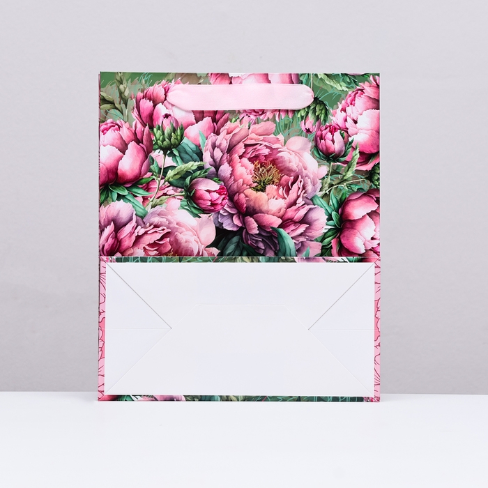 Пакет ламинированный вертикальный Пакет ламинированный вертикальный "Нежность пиона", 23 х 27 х 11,5 см