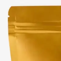 Пакет дой - пак, матовый, золотой с окном, 14&times;20+ 4 см