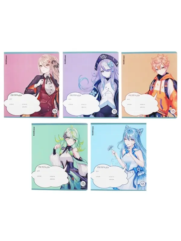 Тетрадь 18 листов, в клетку, ErichKrause Manga, МИКС