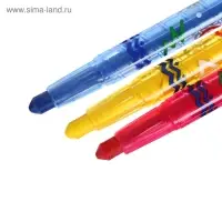 Мелки восковые, 8 цветов, Crown, выкручивающийся стержень, ПВХ, МИКС