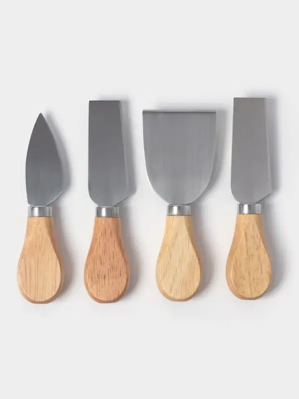 Набор ножей для подачи сыра, 4 шт., на магнитной подставке, 8.5&times;8.5&times;16.5 см, бежевый