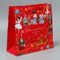 Набор пакетов подарочных &laquo;Снежного Нового года&raquo;, 3 шт., 30&times;30&times;12 см