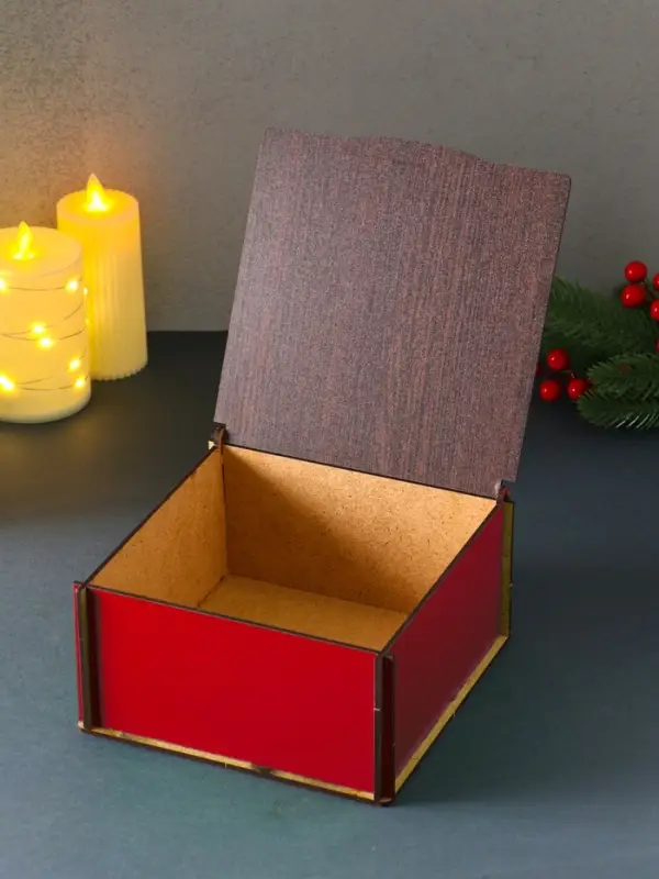 Короб сувенирный, новогодний, подарочный №3 "С Новым Годом" 18х18х9,5 см