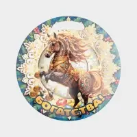 Доска разделочная сувенирная Дарим Красиво «Символ года. Богатства», d=25.5 см, дерево, разноцветная