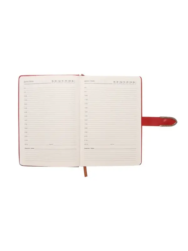 Ежедневник недатированный формат А5, с хлястиком, 112л, линия, пвх, Красный Ежедневник недатированный формат А5, с хлястиком, 112л, линия, пвх, Красный