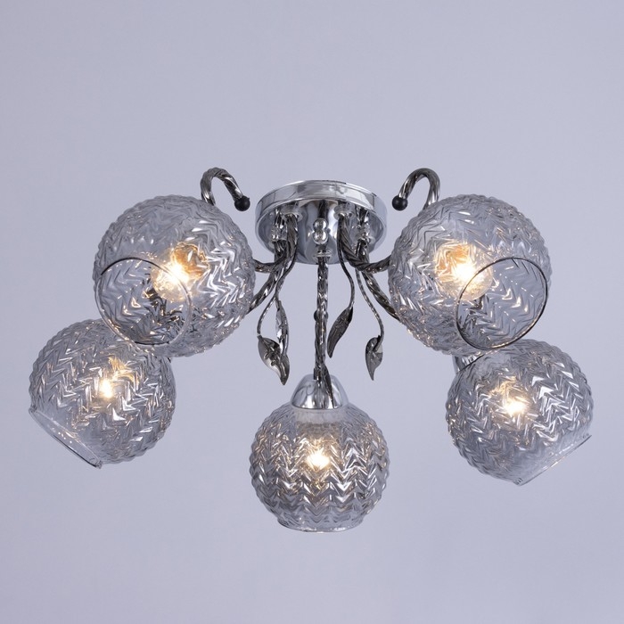 Люстра Люстра "Тереза" 5х40Вт Е27 Хром, черный хром 55х55х21см