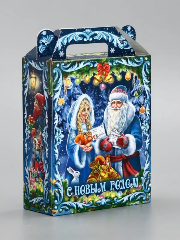 Подарочная коробка новогодняя «Новогодняя карусель» 14×6×21 см Подарочная коробка новогодняя «Новогодняя карусель» 14×6×21 см