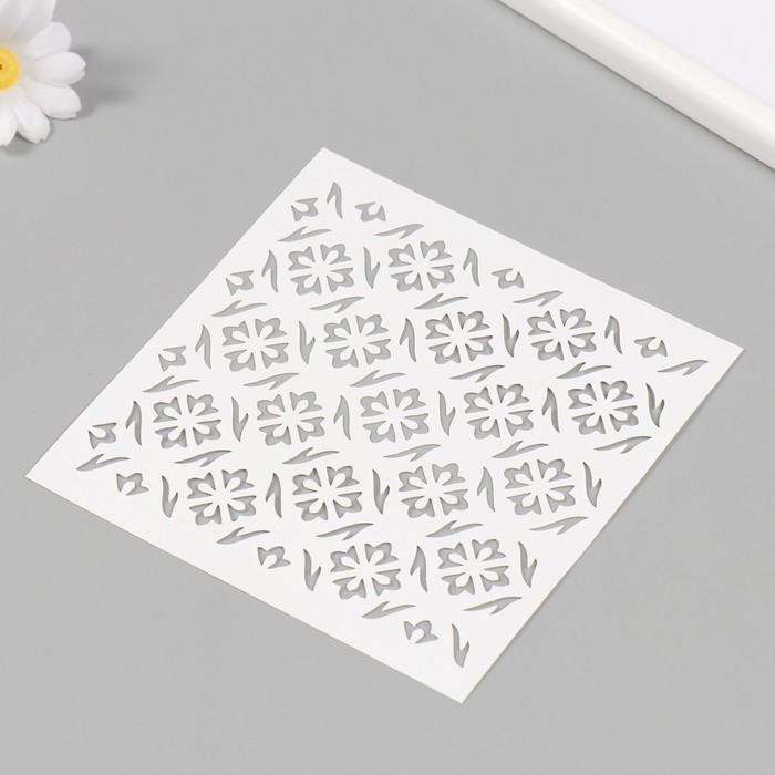 Пластиковый трафарет для творчества «Узоры», шаблон, 15×15 см Пластиковый трафарет для творчества «Узоры», шаблон, 15×15 см