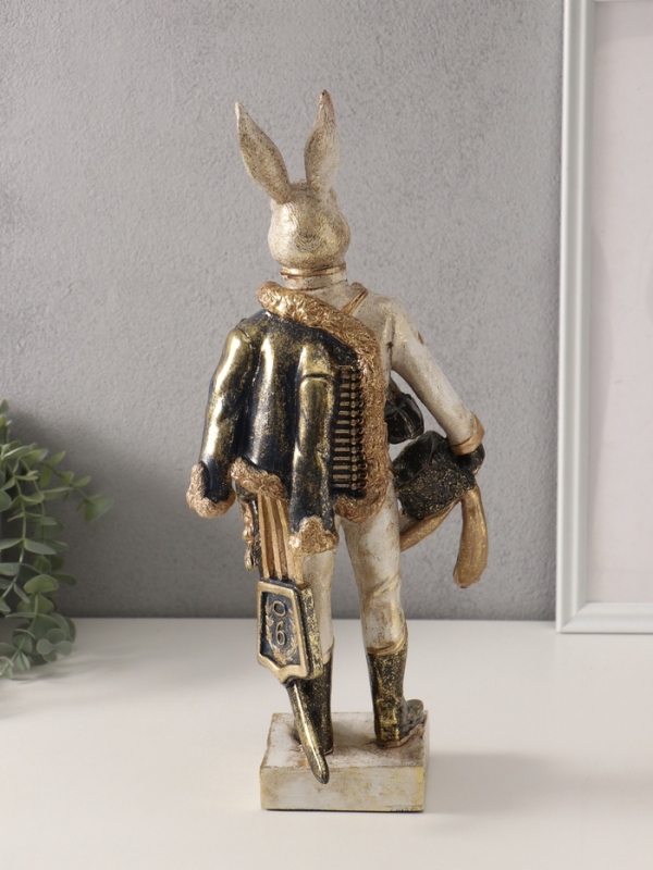 Сувенир полистоун Сувенир полистоун "Зайчик в мундире" 11,5х16,5х40 см