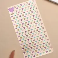 Серьги наклейки детские, пластик, любовь, сердечки, цветные