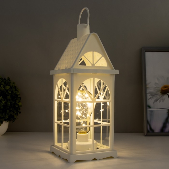 Ночник Ночник "Фонарь-домик"белая от батареек 3ААА 35х13,5х13,5 см RISALUX