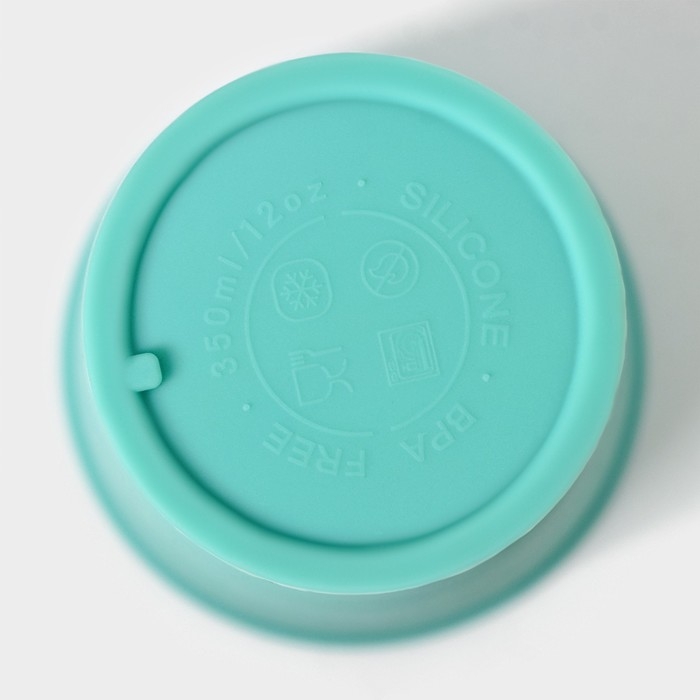 Стакан с крышкой и трубочкой, 350 мл, 9×9×13,5см, цвет голубой Стакан с крышкой и трубочкой, 350 мл, 9×9×13,5см, цвет голубой