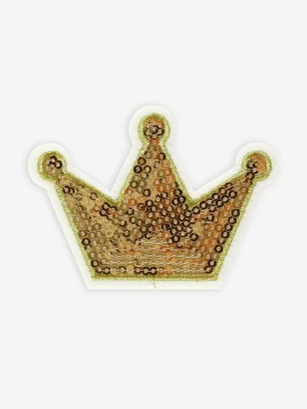 Термоаппликация &laquo;Корона&raquo;, с пайетками, 8&times;5.8 см, цвет золотой
