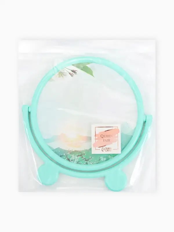 Зеркало настольное, с рамкой для фото, d=23.5 см, (d=17.5 см), МИКС