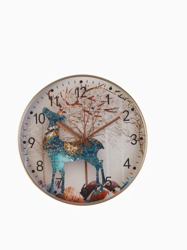 Часы настенные интерьерные &laquo;Олень&raquo;, бесшумные, плавный ход, d=30 см, от батарейки 1&times;АА
