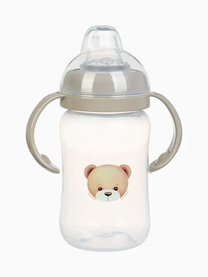 Поильник - непроливайка «Baby Bear» с силиконовым носиком, 270 мл., цвет бежевый Mum&Baby