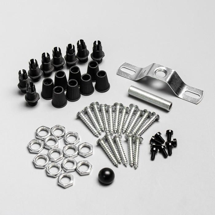 Комплект для светильника "Паук-8" черный 20х20х4см