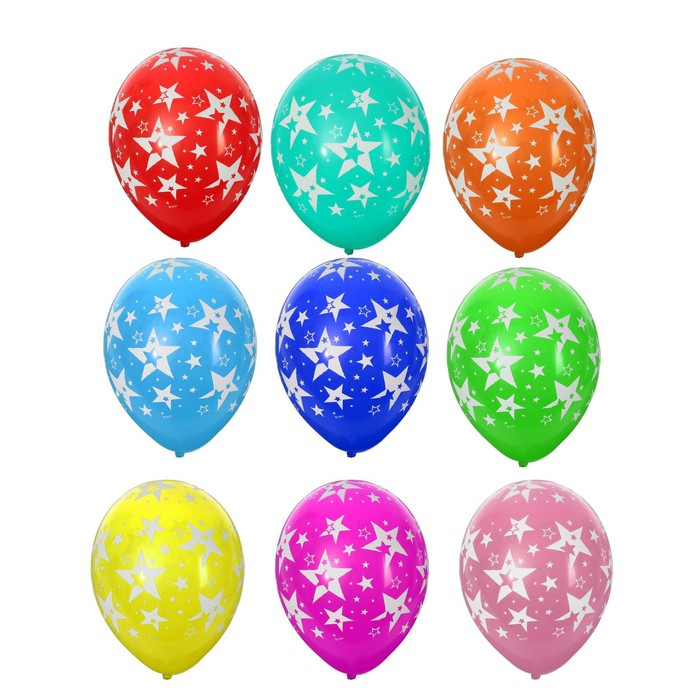Шар латексный 12 Шар латексный 12" «Большие звёзды», пастель, набор 50 шт., цвета МИКС