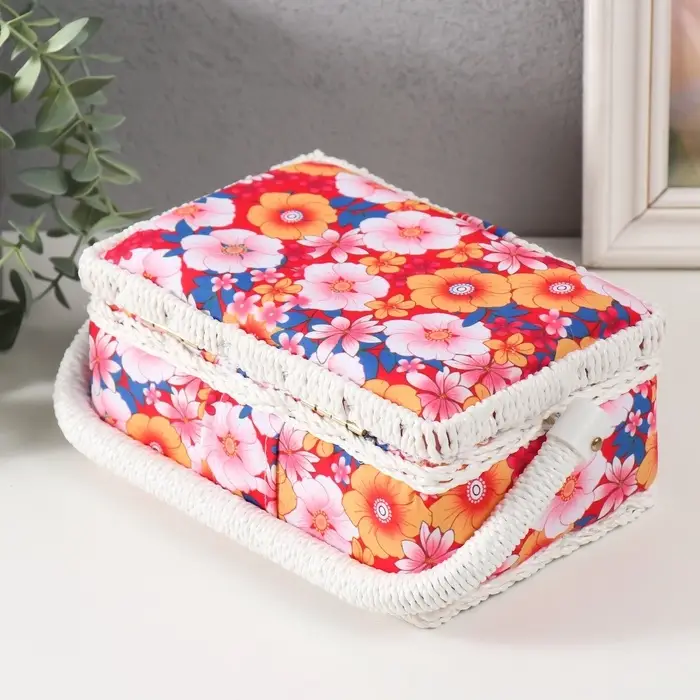 Шкатулка для рукоделия и шитья &laquo;Японский сад&raquo;, хранение ниток, иголок, мелочи, 18&times;12&times;9.5 см