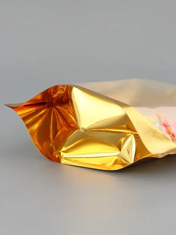 Пакет дой-пак, матовый, золотой, с прозрачной стенкой,20&times;30&times;8 см