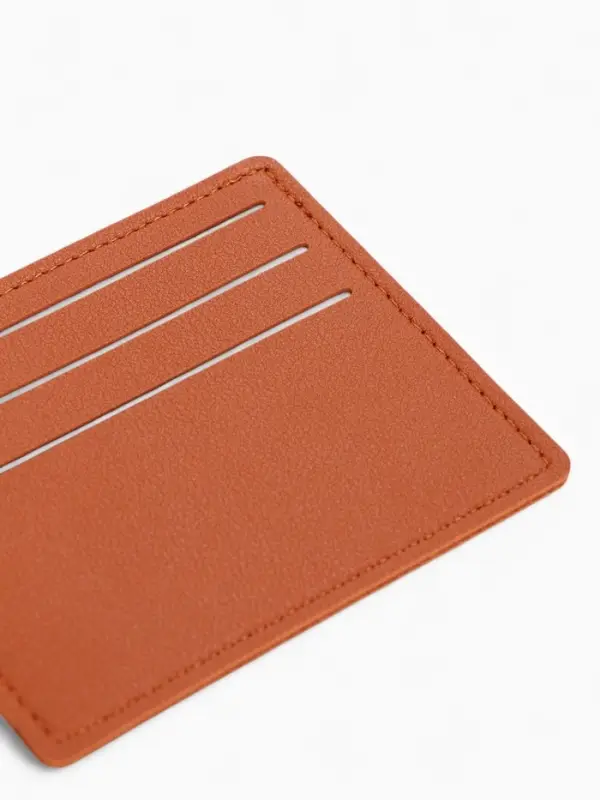 Картхолдер, на 6 карт, отделение для купюр, рыжий