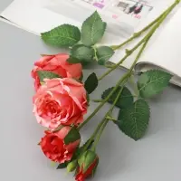 Цветы искусственные &laquo;Роза Августина галант&raquo;, d=6 см, h=55 см, персиковые