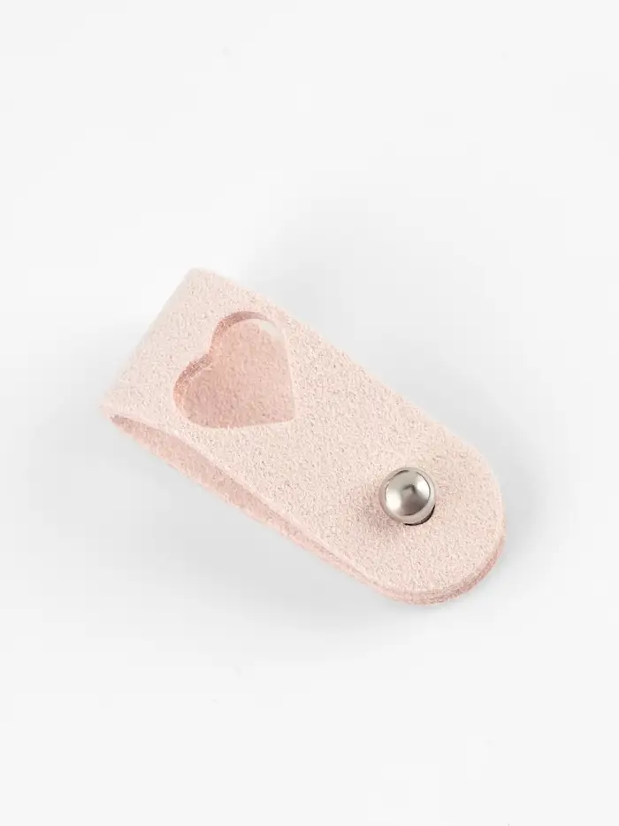 Бирка с кнопкой &laquo;Сердце&raquo; TEIRA, 8&times;1.5 см, 10 шт., нежно-розовая