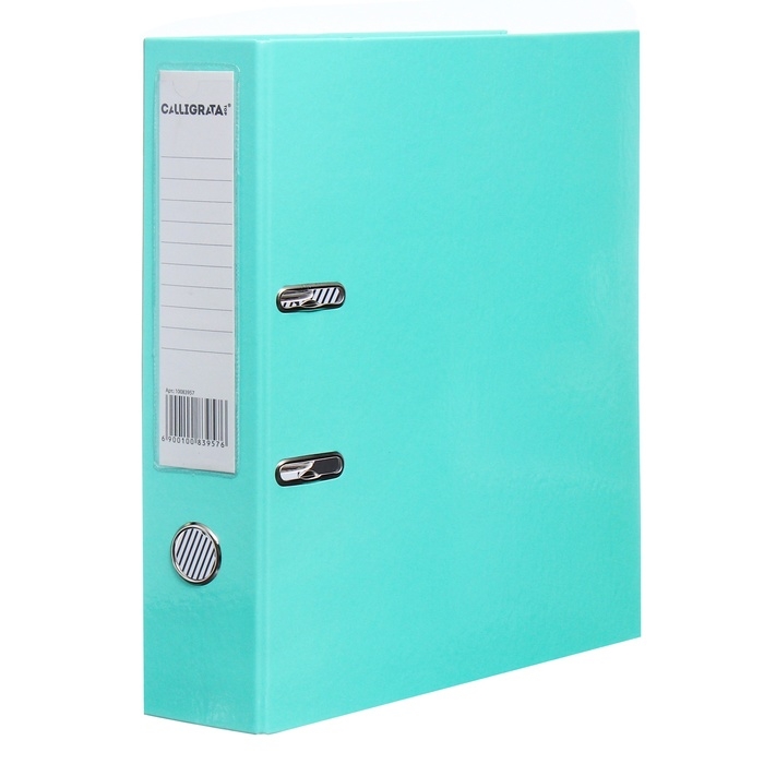 Папка-регистратор, Calligrata, А4, 75 мм, ламинированная, светло-мятный Папка-регистратор, Calligrata, А4, 75 мм, ламинированная, светло-мятный