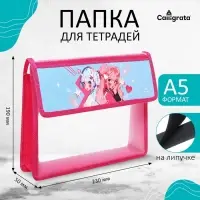 Папка для тетрадей, А5, пластиковая, 23&times;19&times;5 см &laquo;Аниме подружки&raquo;