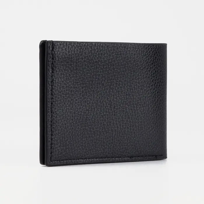 Портмоне мужское без застёжки, отдел для купюр, монет и карт, цвет чёрный