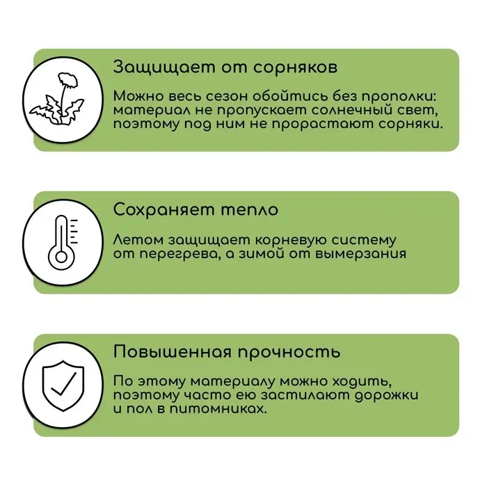 Агроткань застилочная, с разметкой, 5&times;1.6 м, плотность 100 г/м&sup2;, полипропилен, Greengo, Эконом 50%