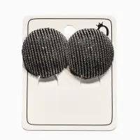 Клипсы "Винтаж" кург рубчик, цвет чернёное серебро Клипсы "Винтаж" кург рубчик, цвет чернёное серебро