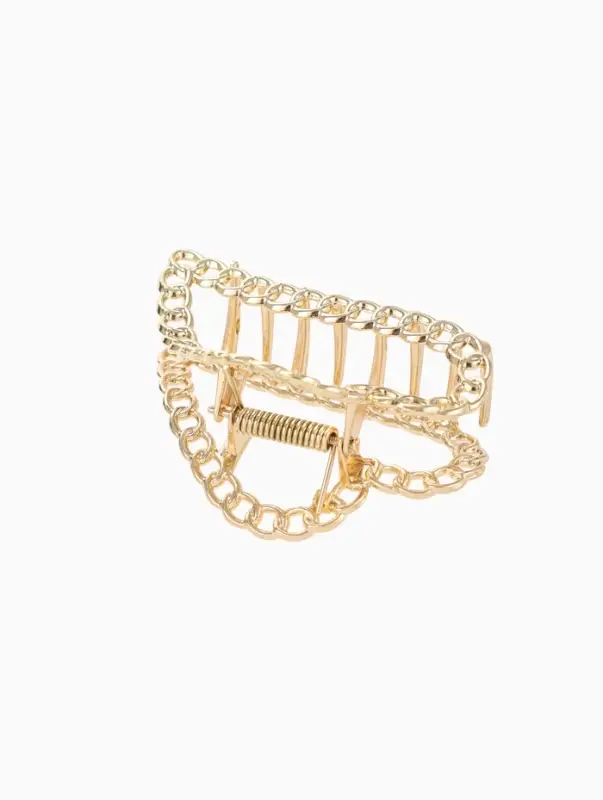 Крабик для волос &laquo;Дороти&raquo;, сердце, 7.5 см, золотистый