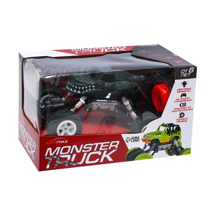 Джип радиоуправляемый DINO, работает от аккумулятора, цвет зелёный Джип радиоуправляемый DINO, работает от аккумулятора, цвет зелёный