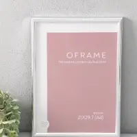Фоторамка для фото 21х29,7 см (А4) "Oframe", пластик, серебро, (пластиковый экран)