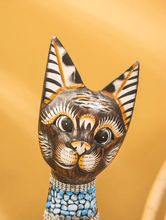 Сувенир «Кошка», 60×14×6 см, дерево, коричневый, МИКС