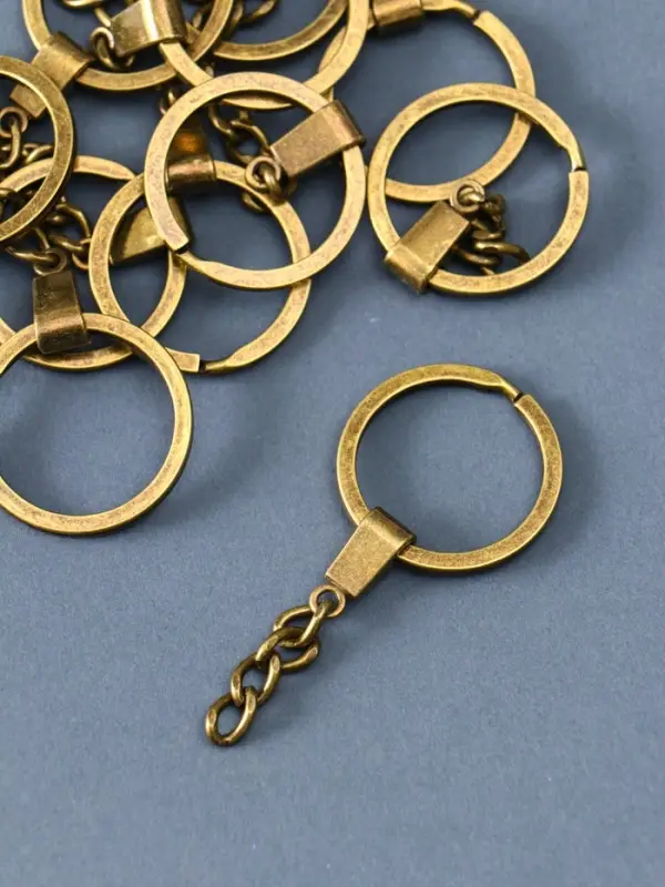 Основа для брелока кольцо, металл, с плоским креплением, под латунь, 3&times;6 см
