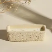 Свеча в подсвечнике, 3 фитиля, 5.2&times;15&times;4.7 см, белая