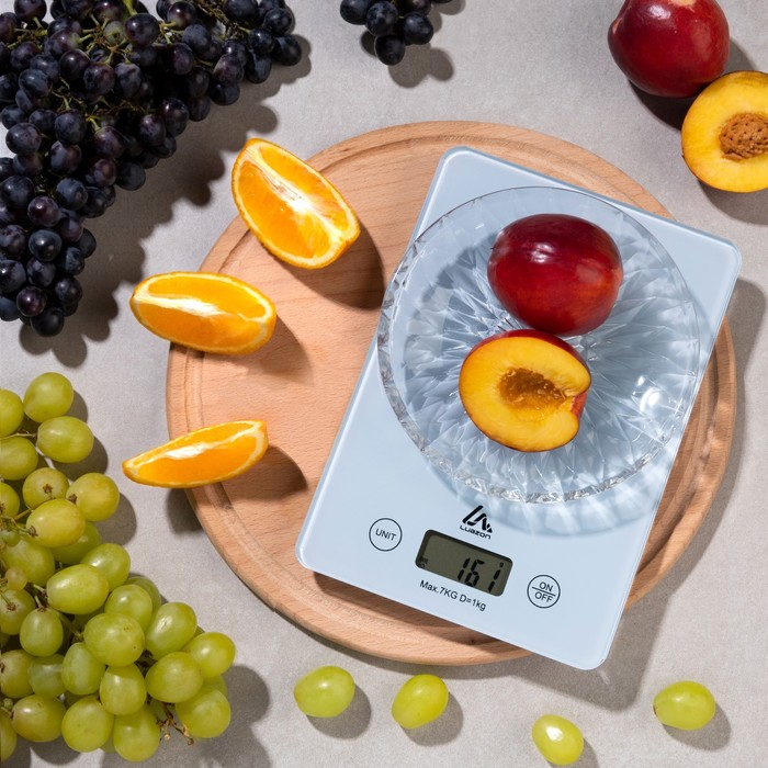 Весы кухонные Luazon LVK-702, электронные, до 7 кг, белые Весы кухонные Luazon LVK-702, электронные, до 7 кг, белые