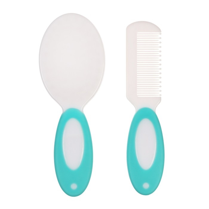 Набор расчесок с нейлоновой щетиной М&В, цвет бирюзовый Набор расчесок с нейлоновой щетиной М&В, цвет бирюзовый