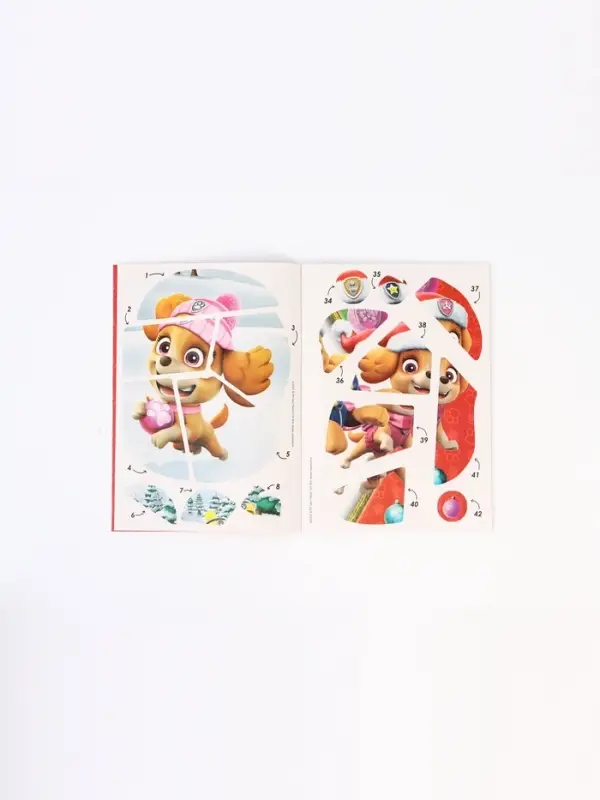 Книга Книга "Новогодние наклейки по номерам", 12 стр., Щенячий патруль