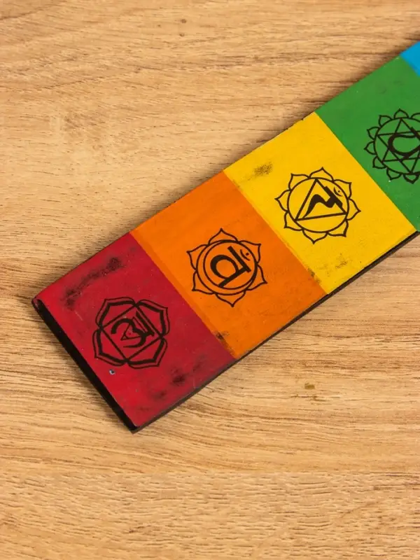 Подставка под благовония "7 чакр" 28х5 см, дерево