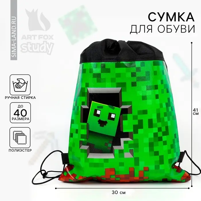 Мешок для обуви &laquo;Гейм&raquo; (полиэстер) 41&times;30 см