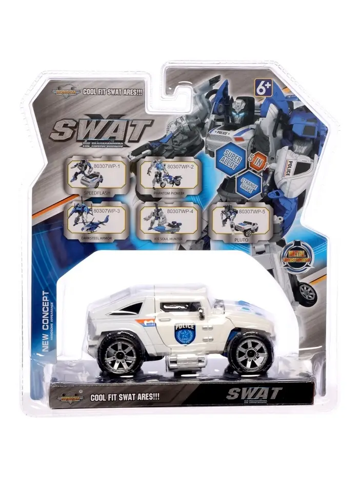 Робот &laquo;Полицейский внедорожник&raquo;, с металлическими элементами, трансформируется